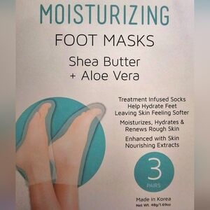 Precision Beauty Moisturizing Foot Masks ~ Shea Butter + Aloe Vera ~ 3 Pairs